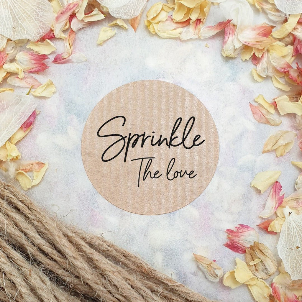 Kraft Brown Stickers - Sprinkle The Love Design 3 - Confetti Bee