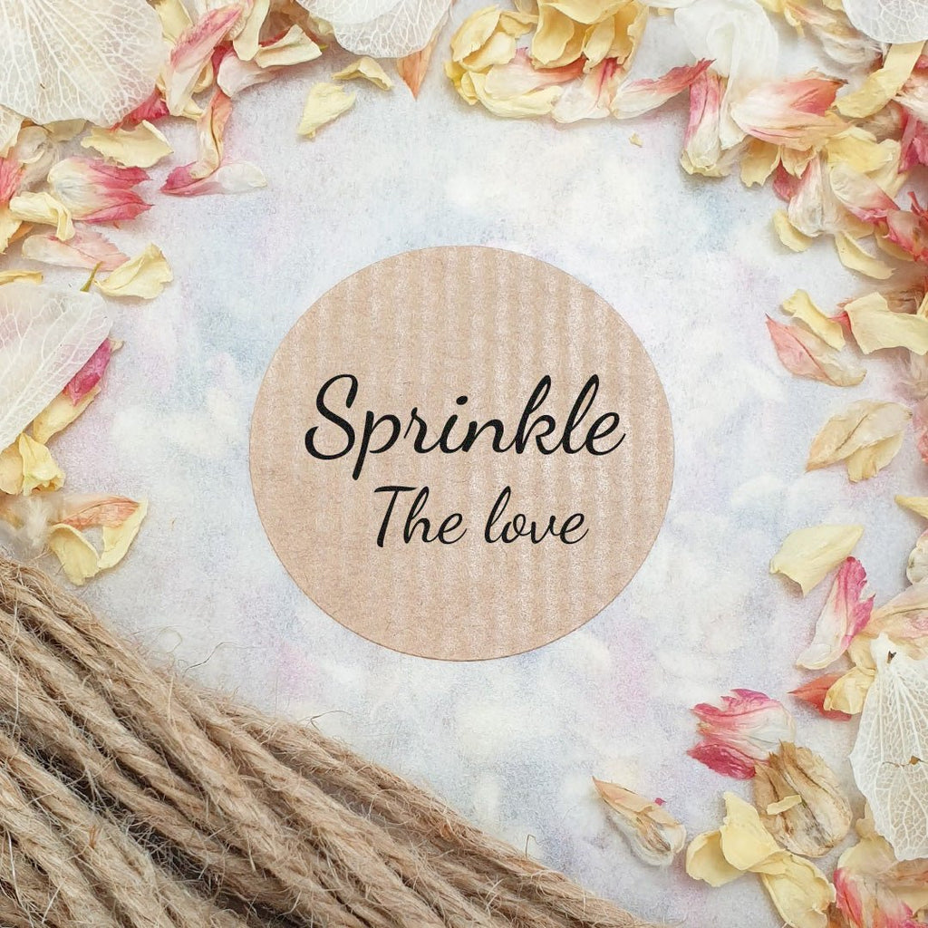 Kraft Brown Stickers - Sprinkle The Love Design 5 - Confetti Bee