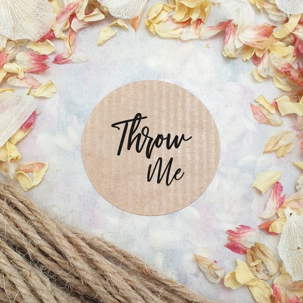 Kraft Brown Stickers - Throw Me Design 1 - Confetti Bee