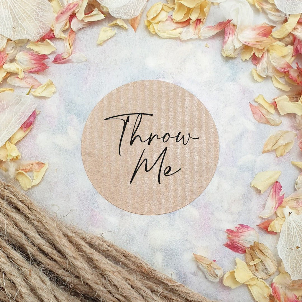 Kraft Brown Stickers - Throw Me Design 2 - Confetti Bee