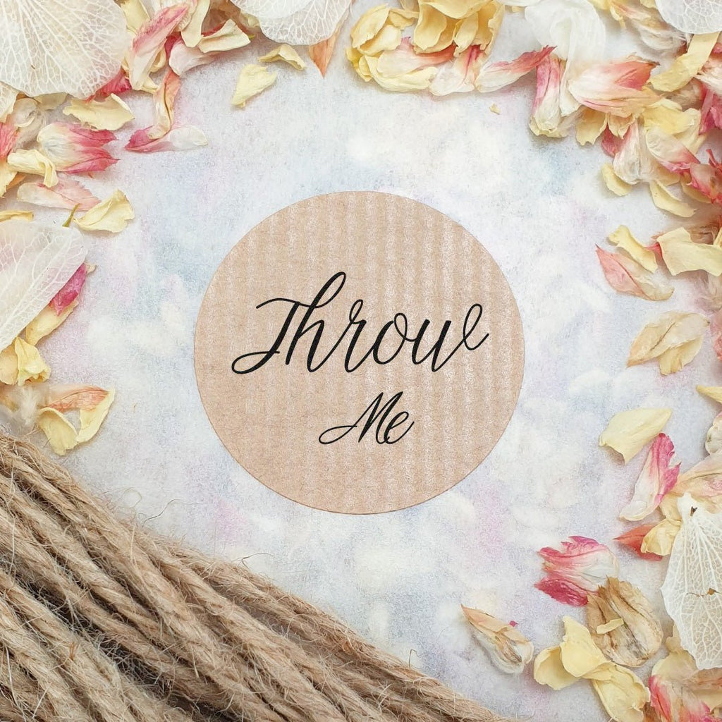 Kraft Brown Stickers - Throw Me Design 4 - Confetti Bee