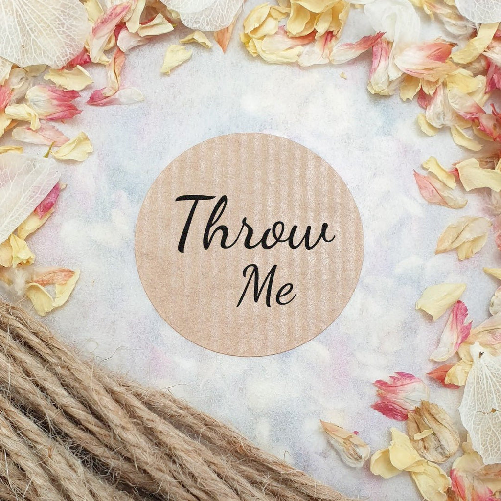 Kraft Brown Stickers - Throw Me Design 5 - Confetti Bee
