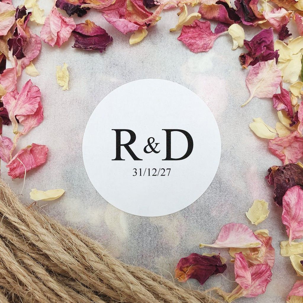 Matt White Personalised Stickers - Initials Design 2 - Confetti Bee