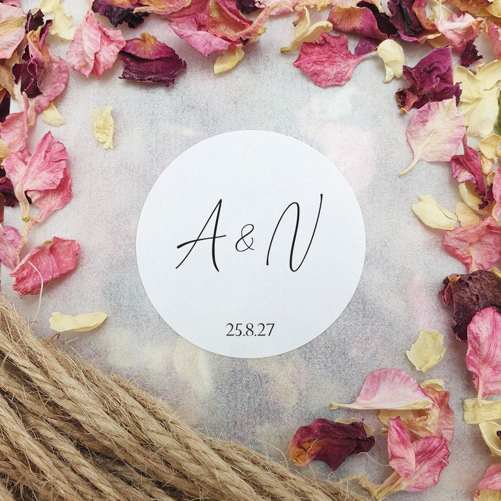 Matt White Personalised Stickers - Initials Design 8 - Confetti Bee