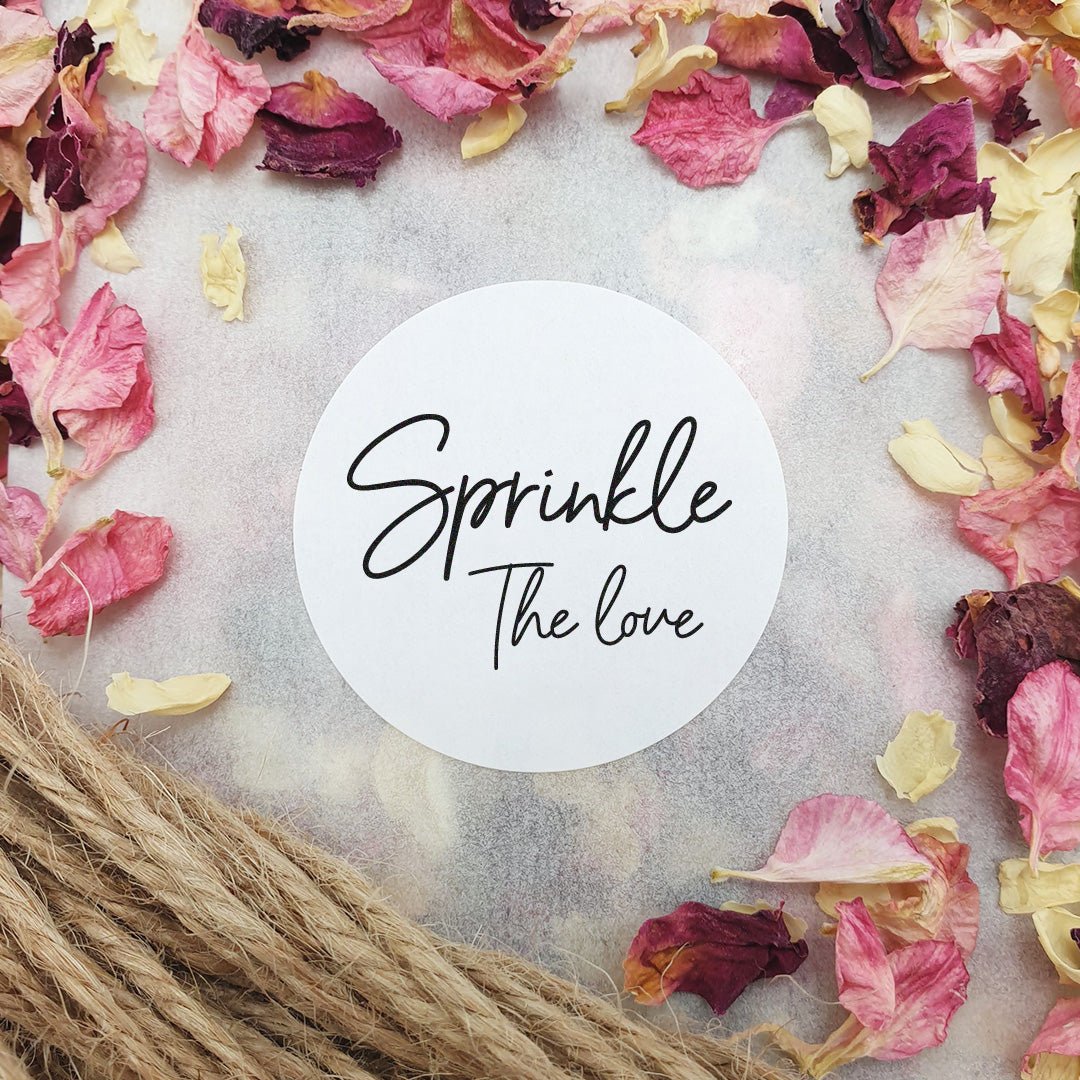 Matt White Stickers - Sprinkle The Love Design 3 | Wedding Stickers ...