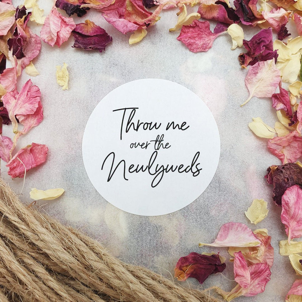 Matt White Stickers - Throw Me Over The Newlyweds Design 3 - Confetti Bee