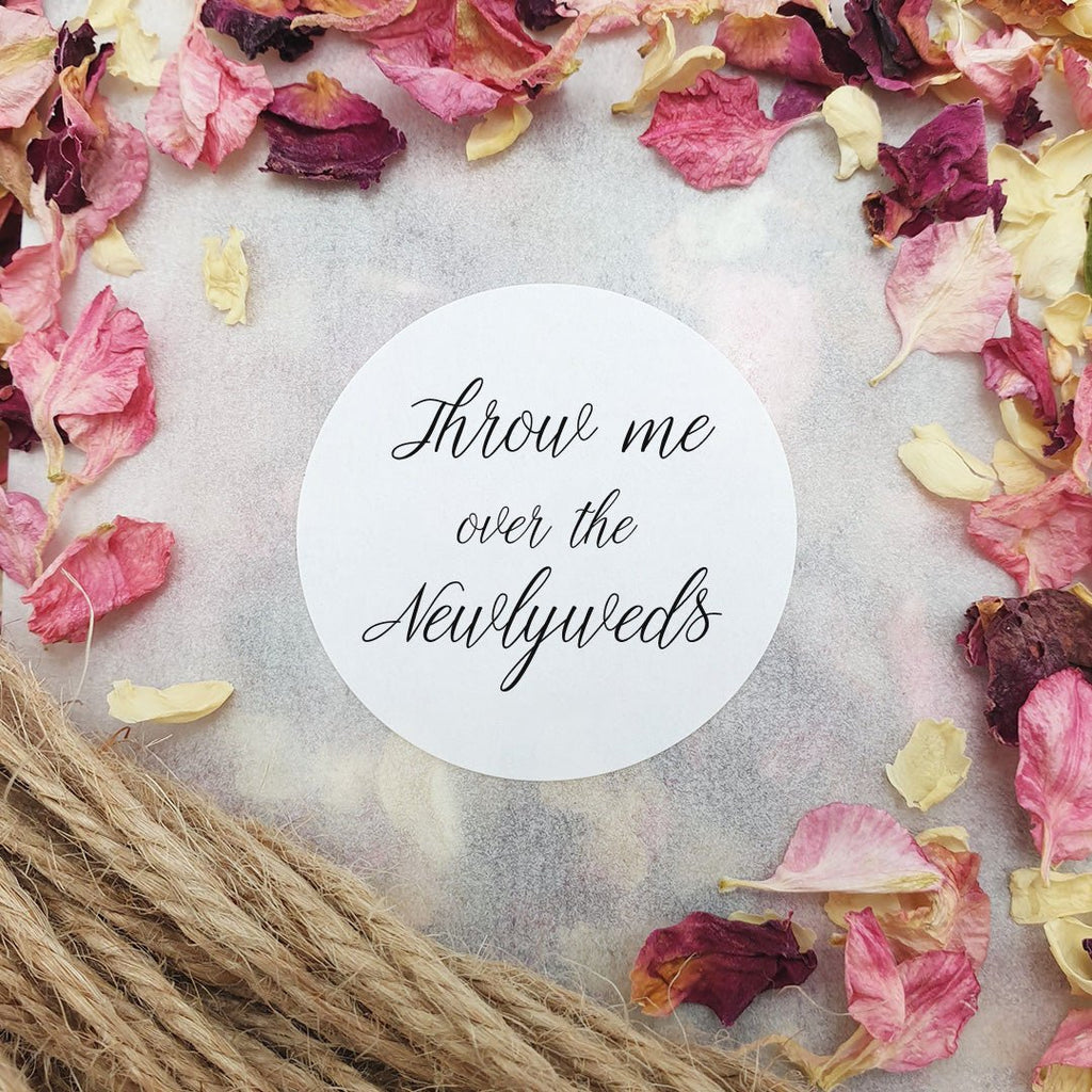 Matt White Stickers - Throw Me Over The Newlyweds Design 4 - Confetti Bee