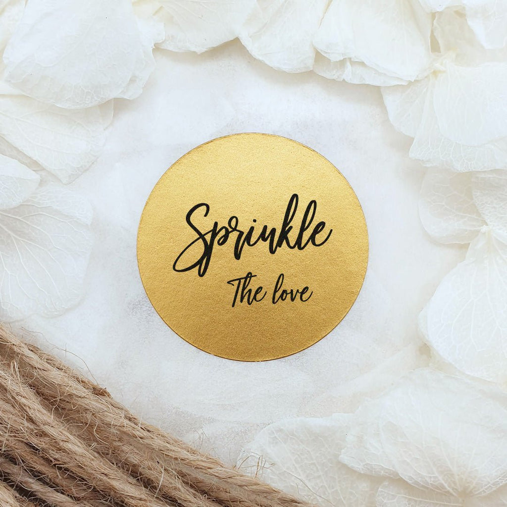 Metallic Gold Stickers - Sprinkle The Love Design 1 - Confetti Bee
