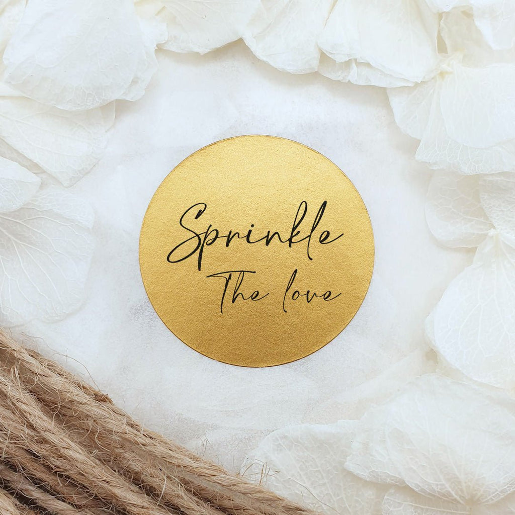 Metallic Gold Stickers - Sprinkle The Love Design 2 - Confetti Bee