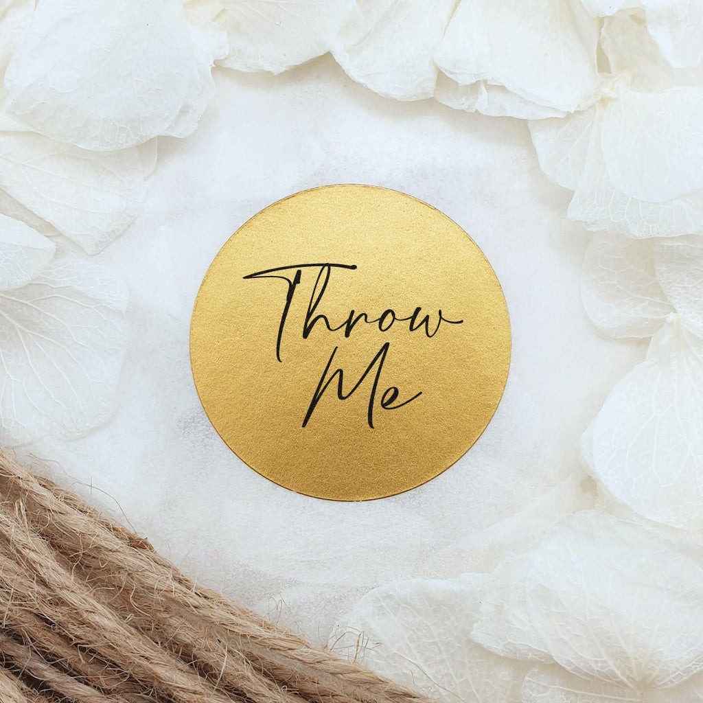 Metallic Gold Stickers - Throw Me Design 2 - Confetti Bee