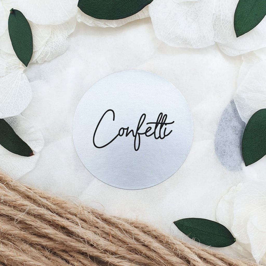 Metallic Silver Stickers - Confetti Design 3 - Confetti Bee