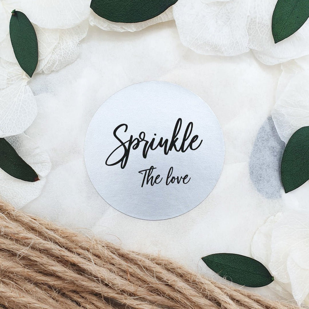 Metallic Silver Stickers - Sprinkle The Love Design 1 - Confetti Bee