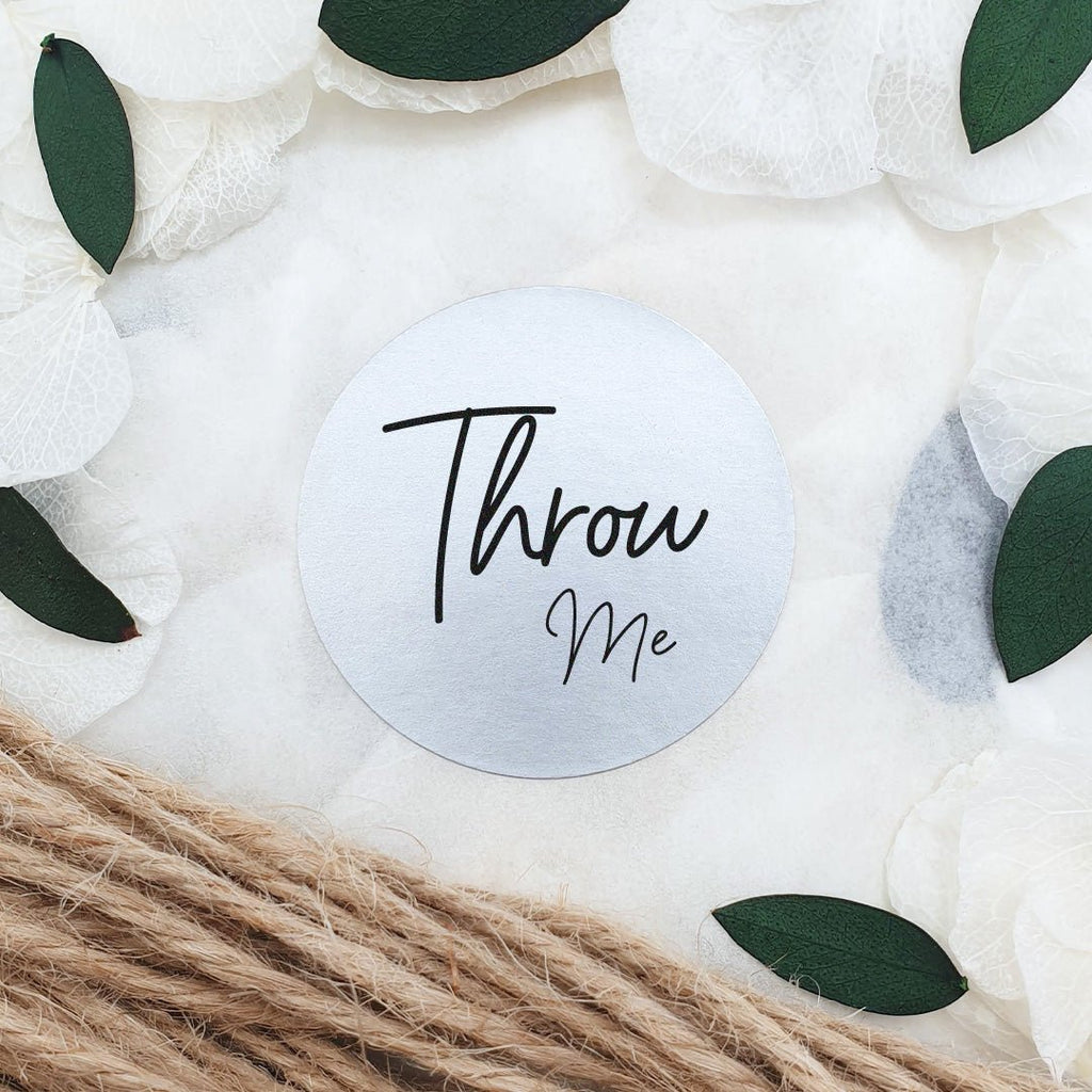 Metallic Silver Stickers - Throw Me Design 3 - Confetti Bee
