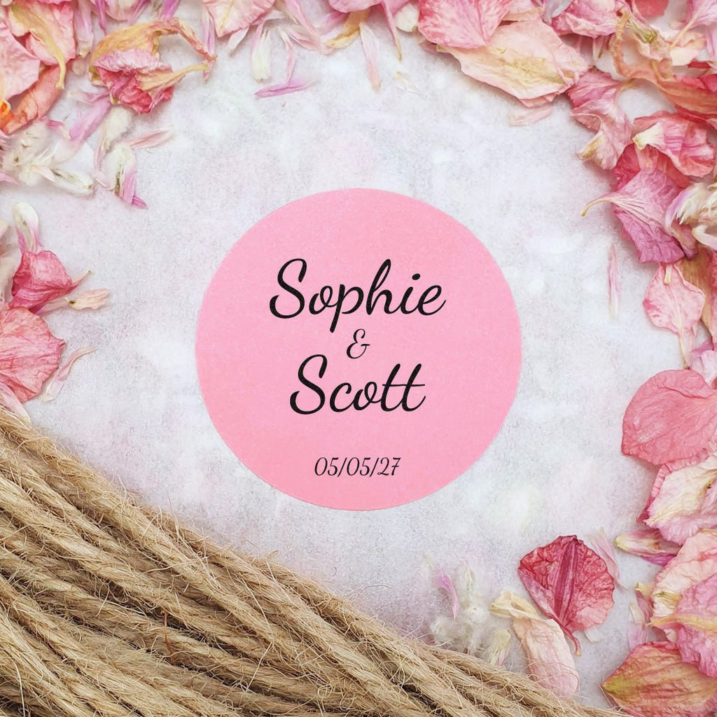 Pink Personalised Stickers - Names Design 5 - Confetti Bee