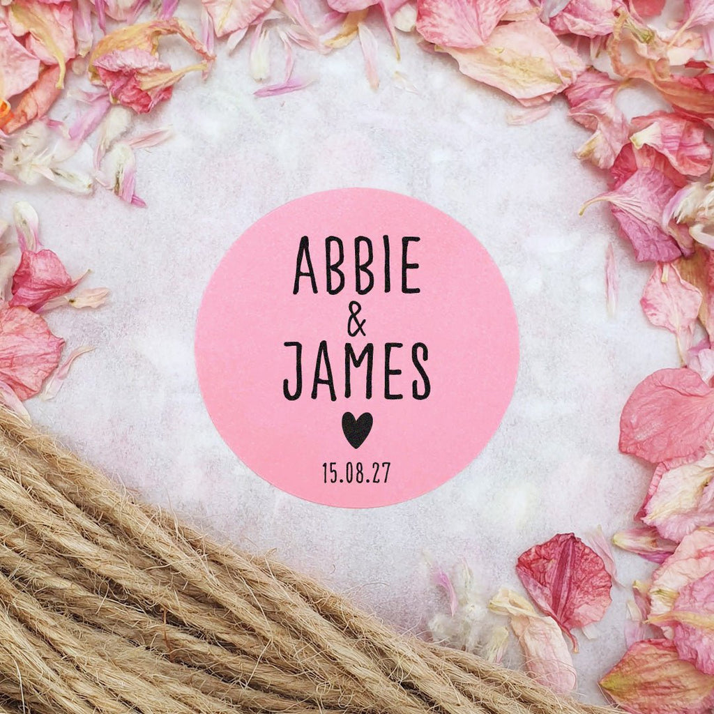 Pink Personalised Stickers - Names Design 6 - Confetti Bee