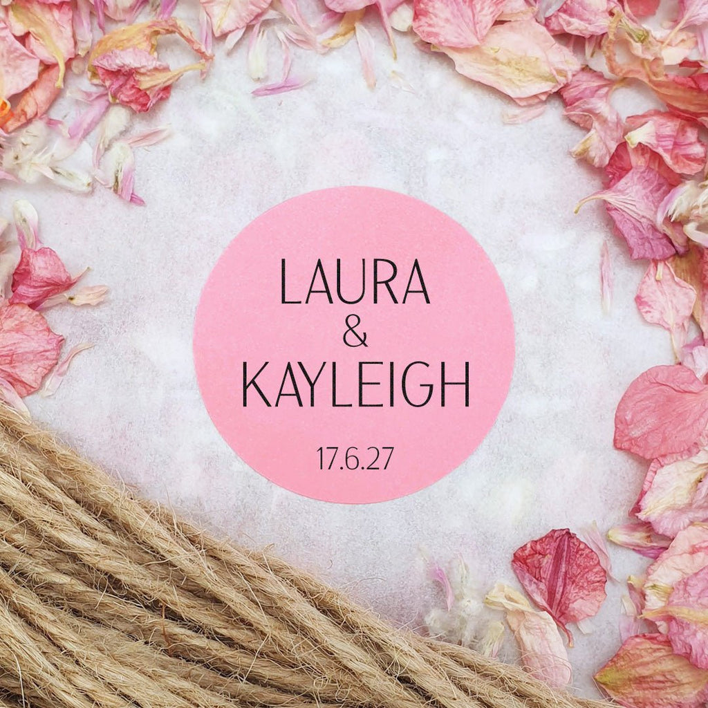 Pink Personalised Stickers - Names Design 7 - Confetti Bee