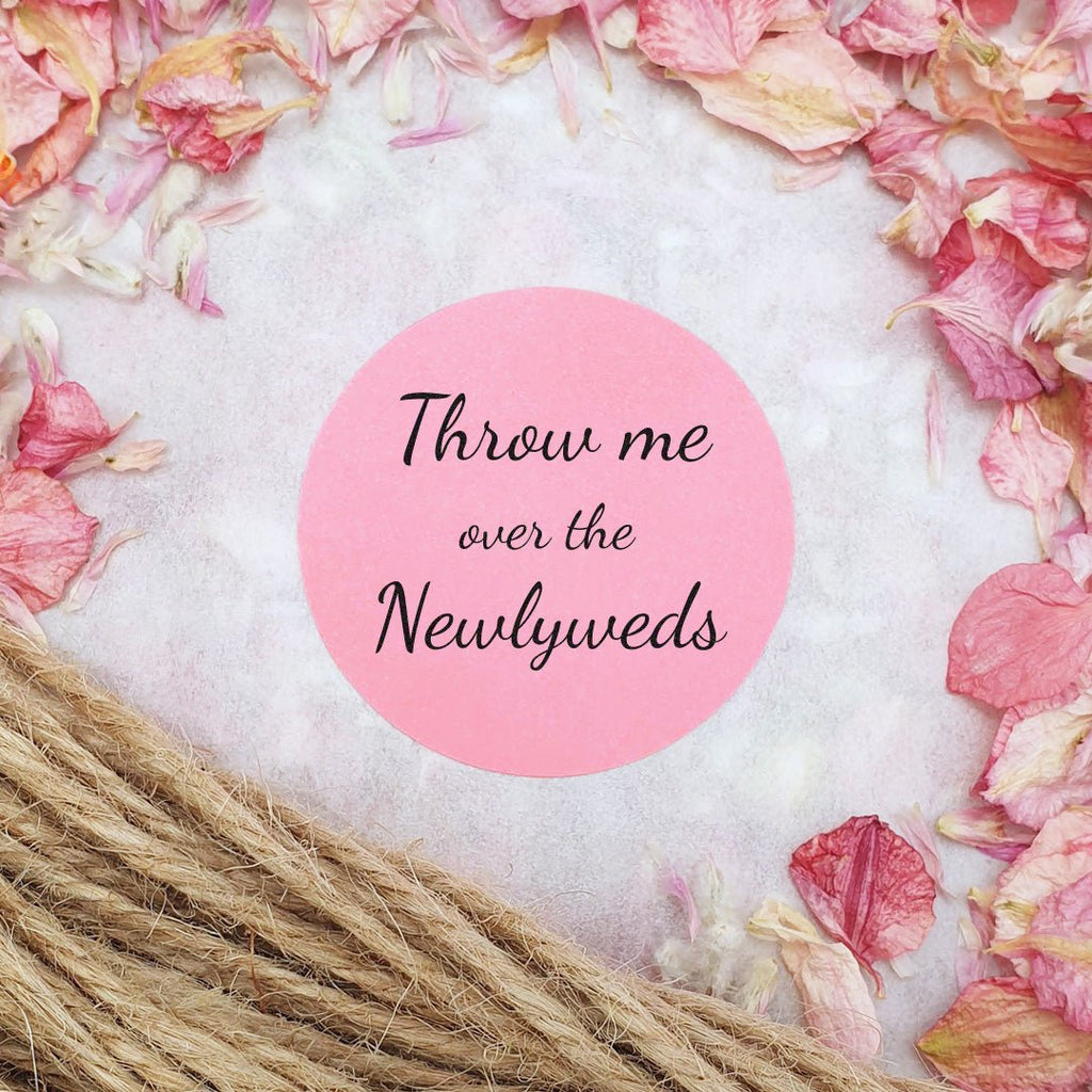 Pink Stickers - Throw Me Over The Newlyweds Design 5 - Confetti Bee