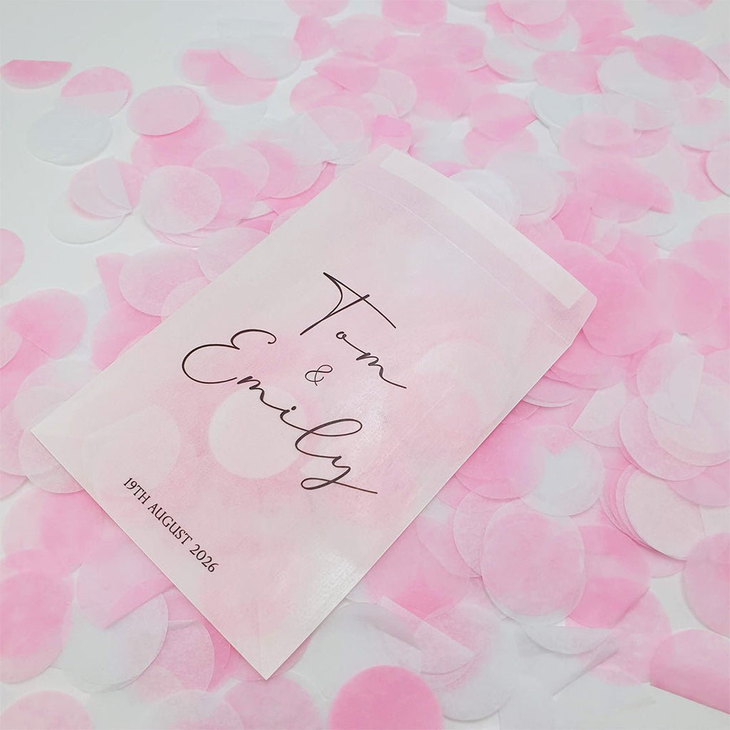 Pink & White Paper Confetti - Confetti Bee