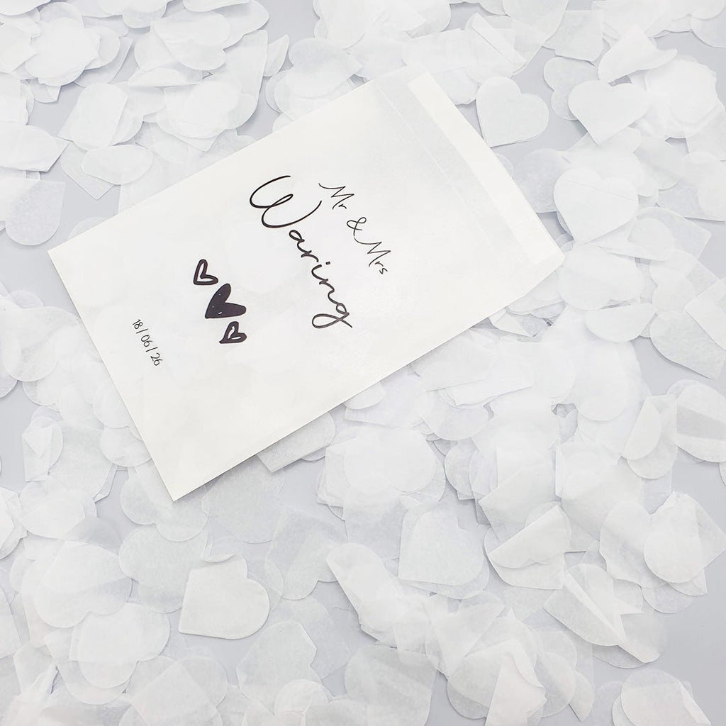 White Paper Heart Confetti - Confetti Bee