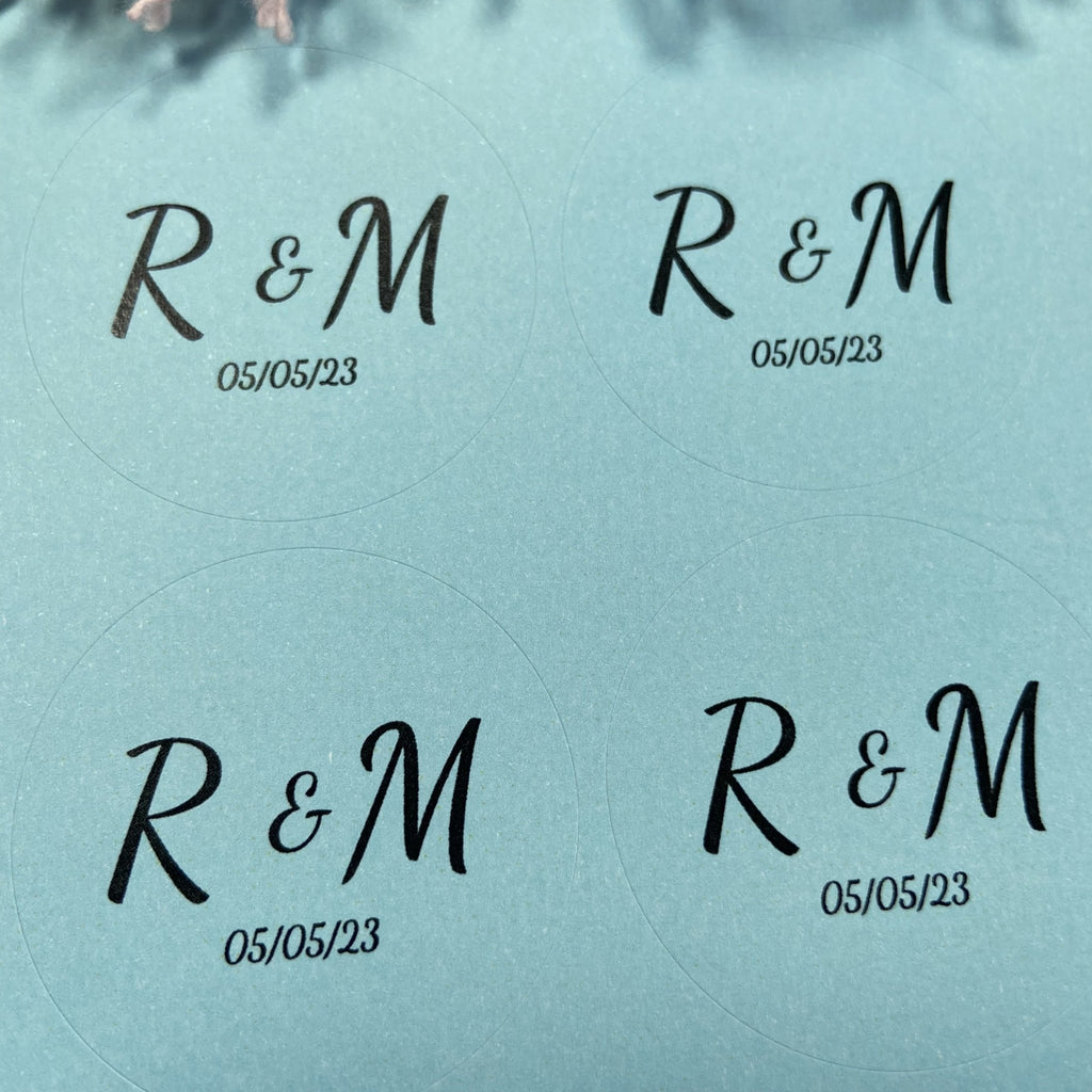 Blue Personalised Stickers - Initials Design 5 - Confetti Bee
