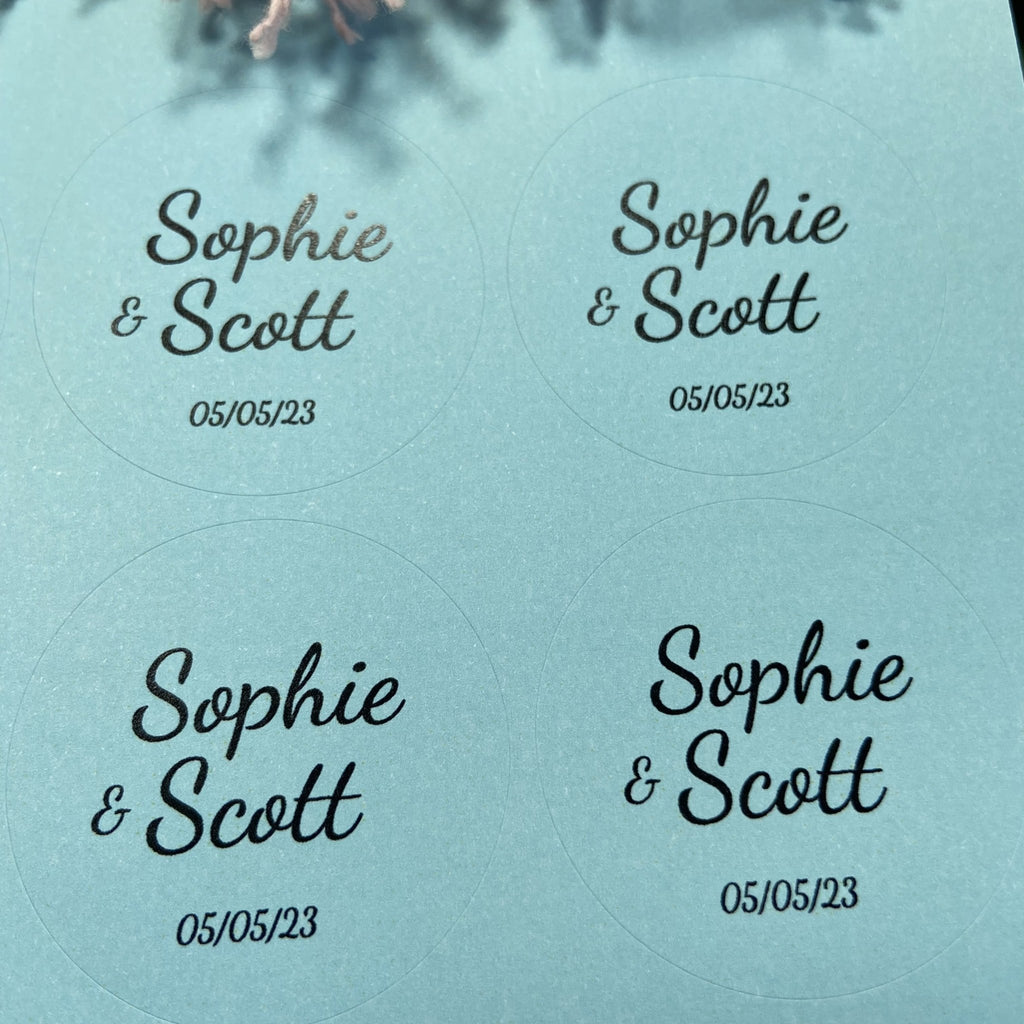 Blue Personalised Stickers - Names Design 5 - Confetti Bee