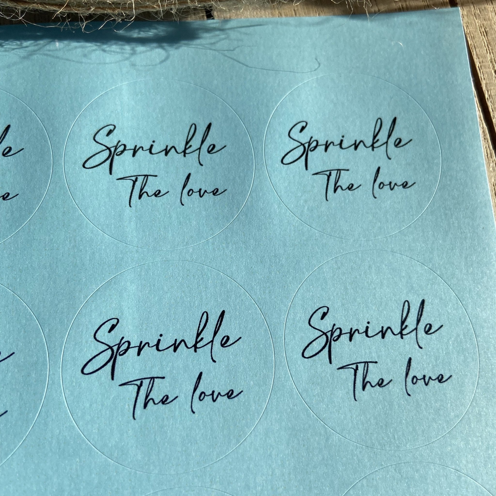 Sprinkle Container Sticker Blue Stickers - Sprinkle The Love Design 2 | Wedding Stickers ...