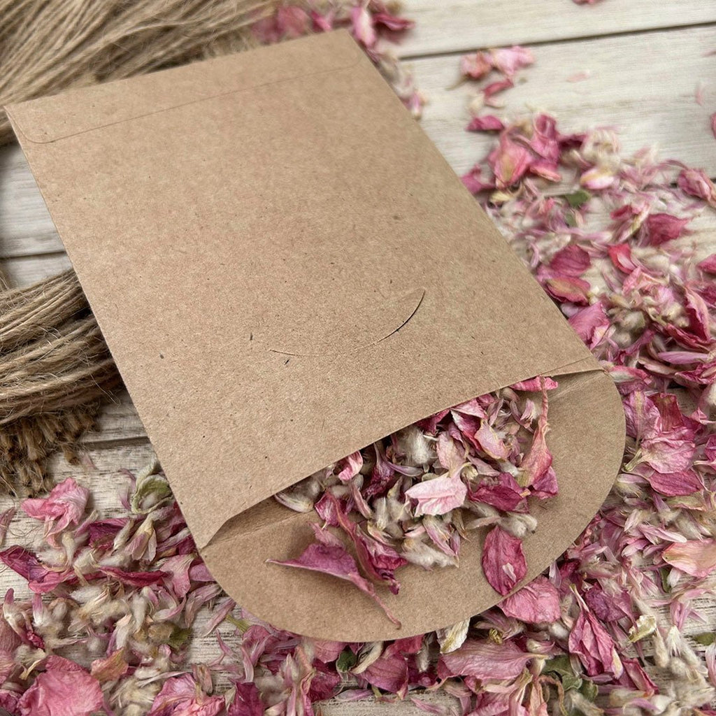 Confetti Kraft Brown Packets - Floral Design 2 - Confetti Bee