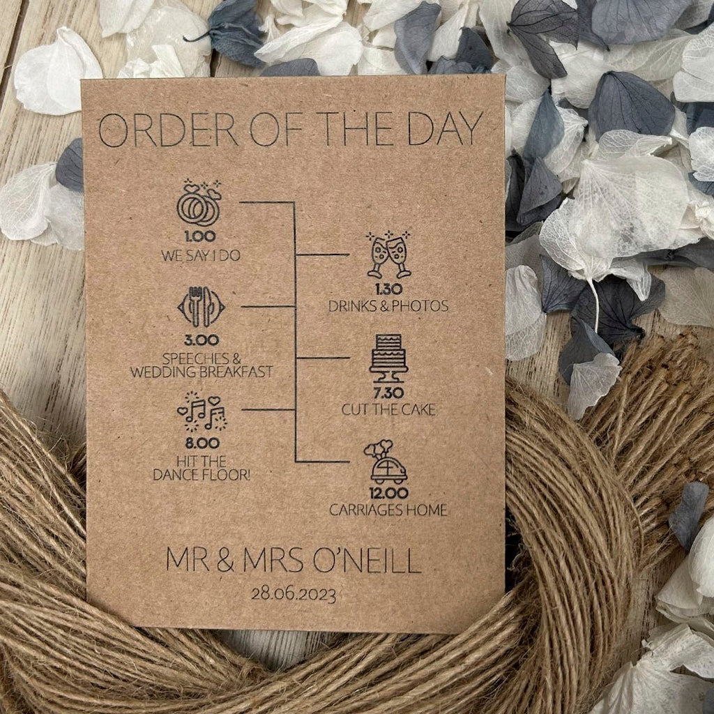 Confetti Kraft Brown Packets - Order Of The Day Design 2 - Confetti Bee