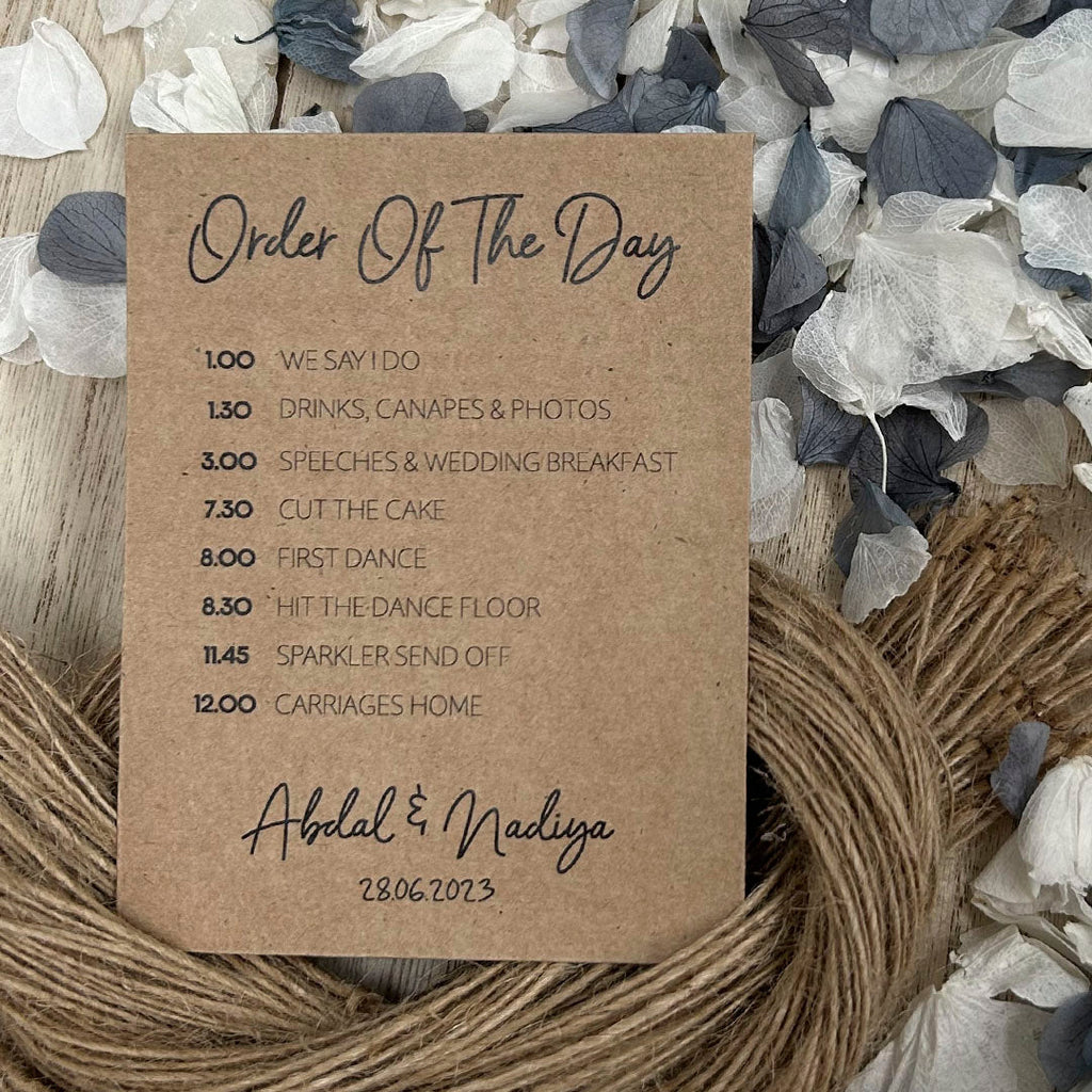 Confetti Kraft Brown Packets - Order Of The Day Design 4 - Confetti Bee