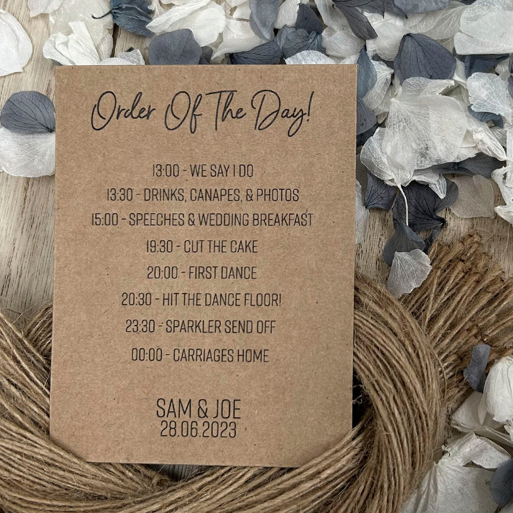 Confetti Kraft Brown Packets - Order Of The Day Design 5 - Confetti Bee