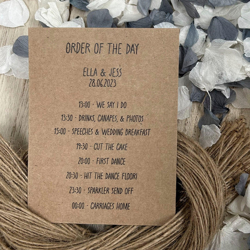 Confetti Kraft Brown Packets - Order Of The Day Design 6 - Confetti Bee