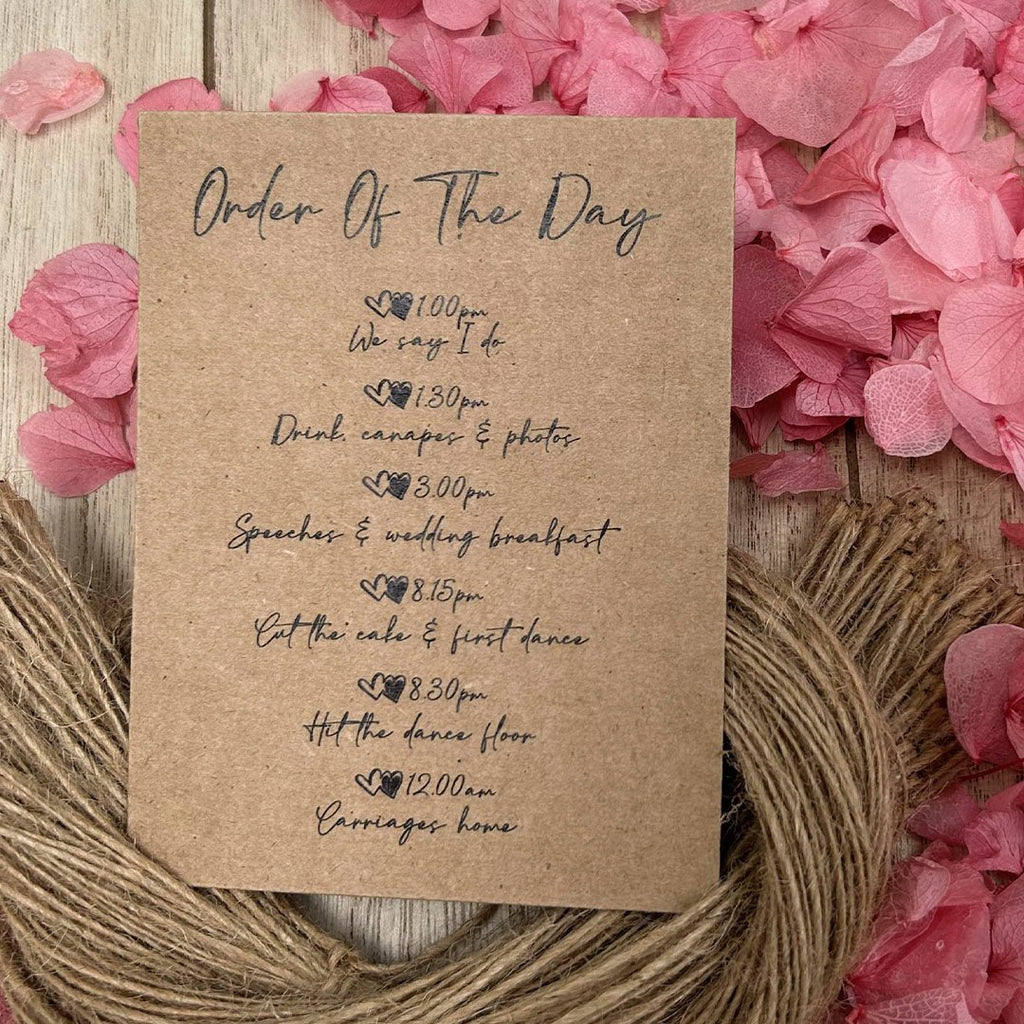 Confetti Kraft Brown Packets - Order Of The Day Heart Design 1 - Confetti Bee