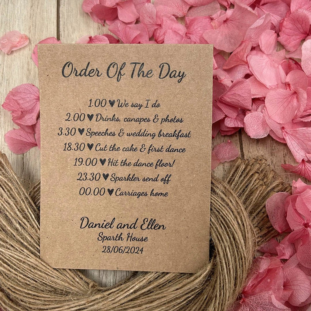 Confetti Kraft Brown Packets - Order Of The Day Heart Design 5 - Confetti Bee