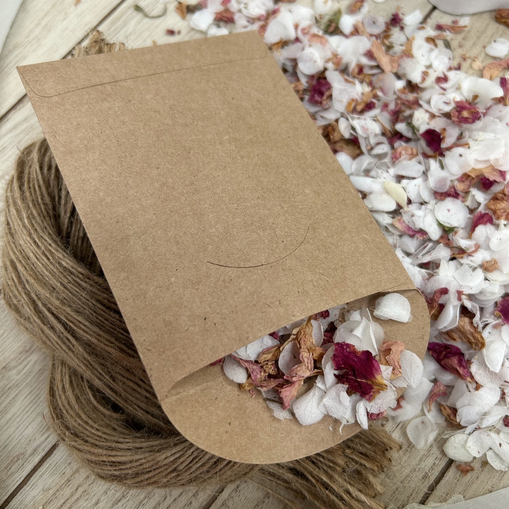 Confetti Kraft Brown Packets - Place Name Design 4 - Confetti Bee