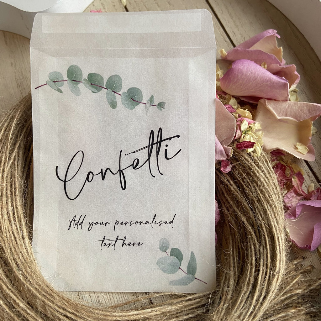 Confetti Packets - Eucalyptus Green Design 1 - Confetti Bee