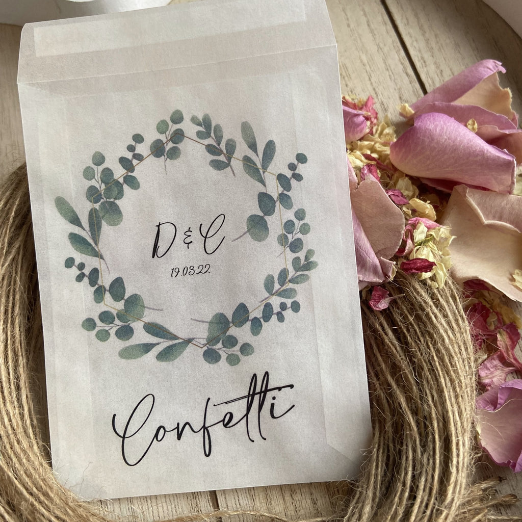 Confetti Packets - Eucalyptus Green Design 3 - Confetti Bee