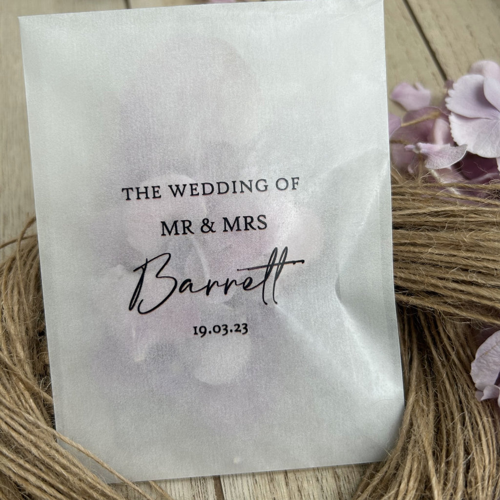 Confetti Packets - Mr & Mrs Design 7 - Confetti Bee