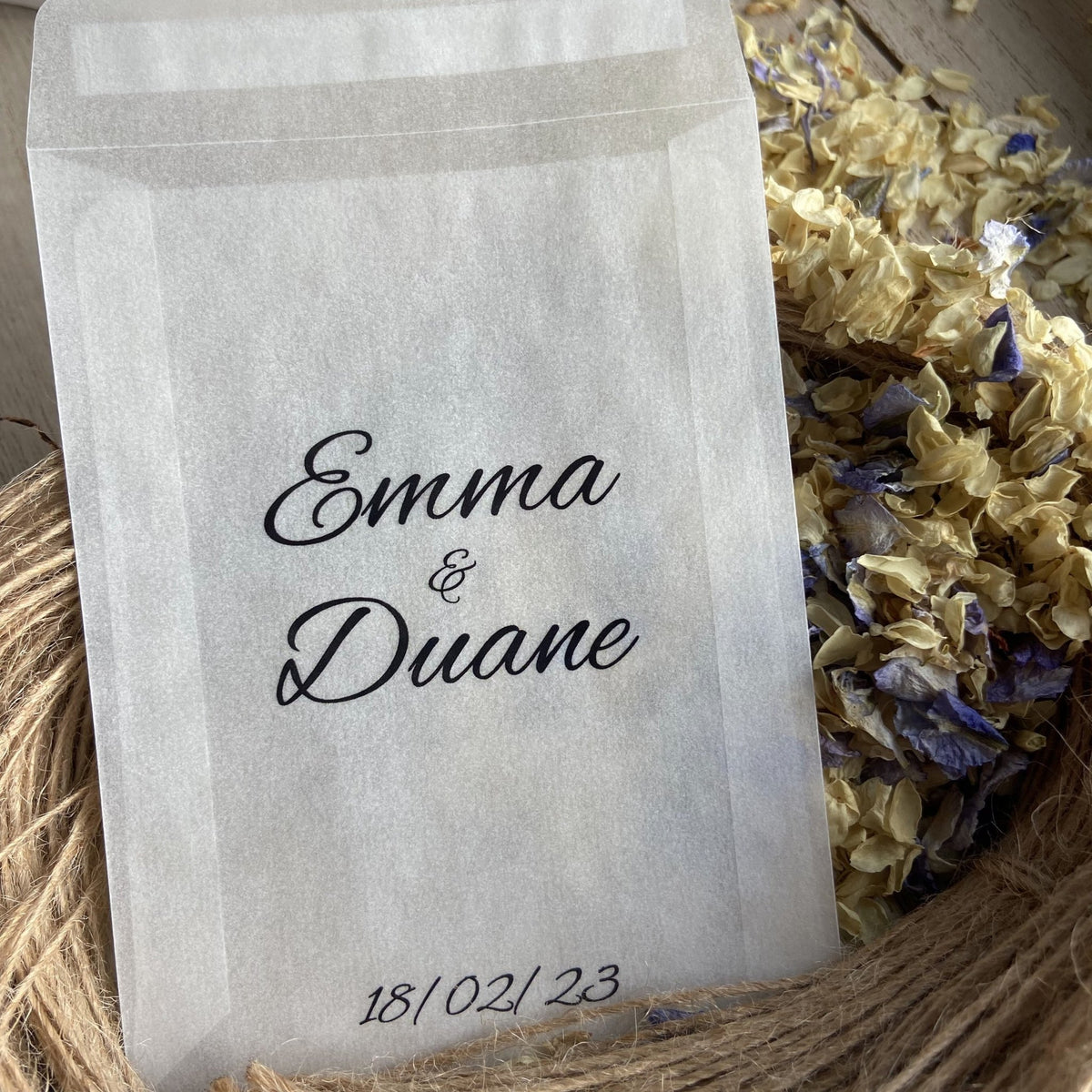 Personalised Confetti Packets Names Design 4 Confetti Bee