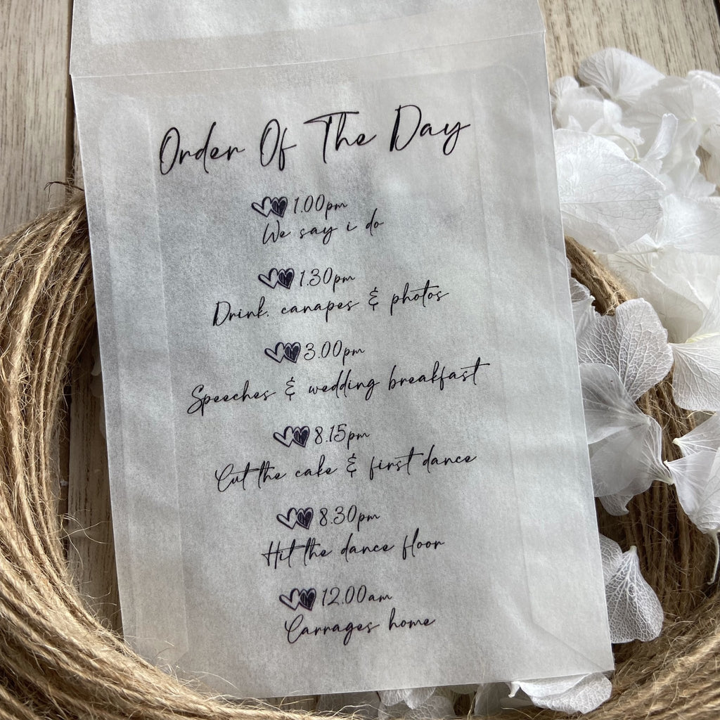 Order Packet Order Of The Day Confetti Packets | Confetti Bags - Confettibee.co.uk ...