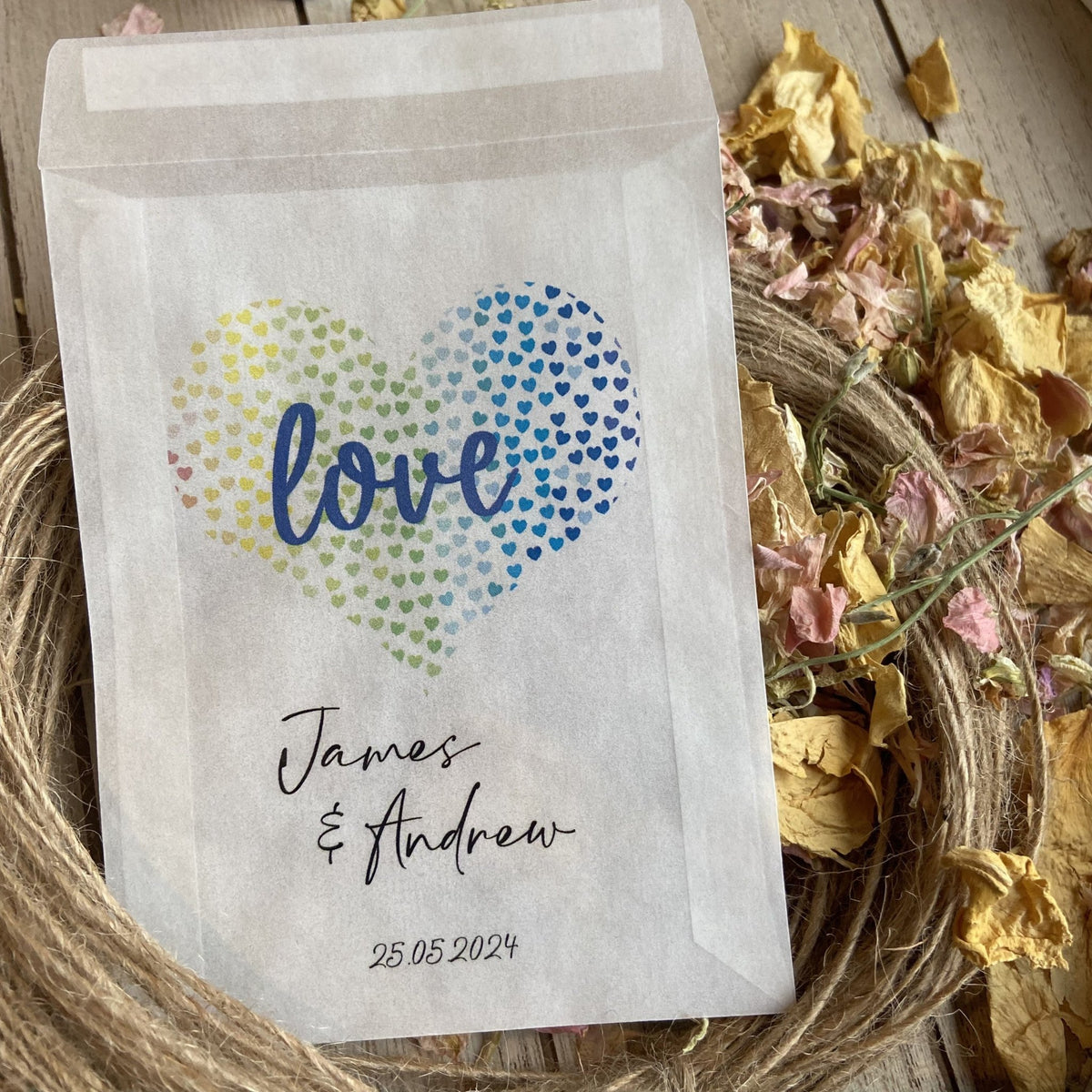 Confetti Sample Personalised Confetti Packets - Rainbow Design 1 | Confetti Bee