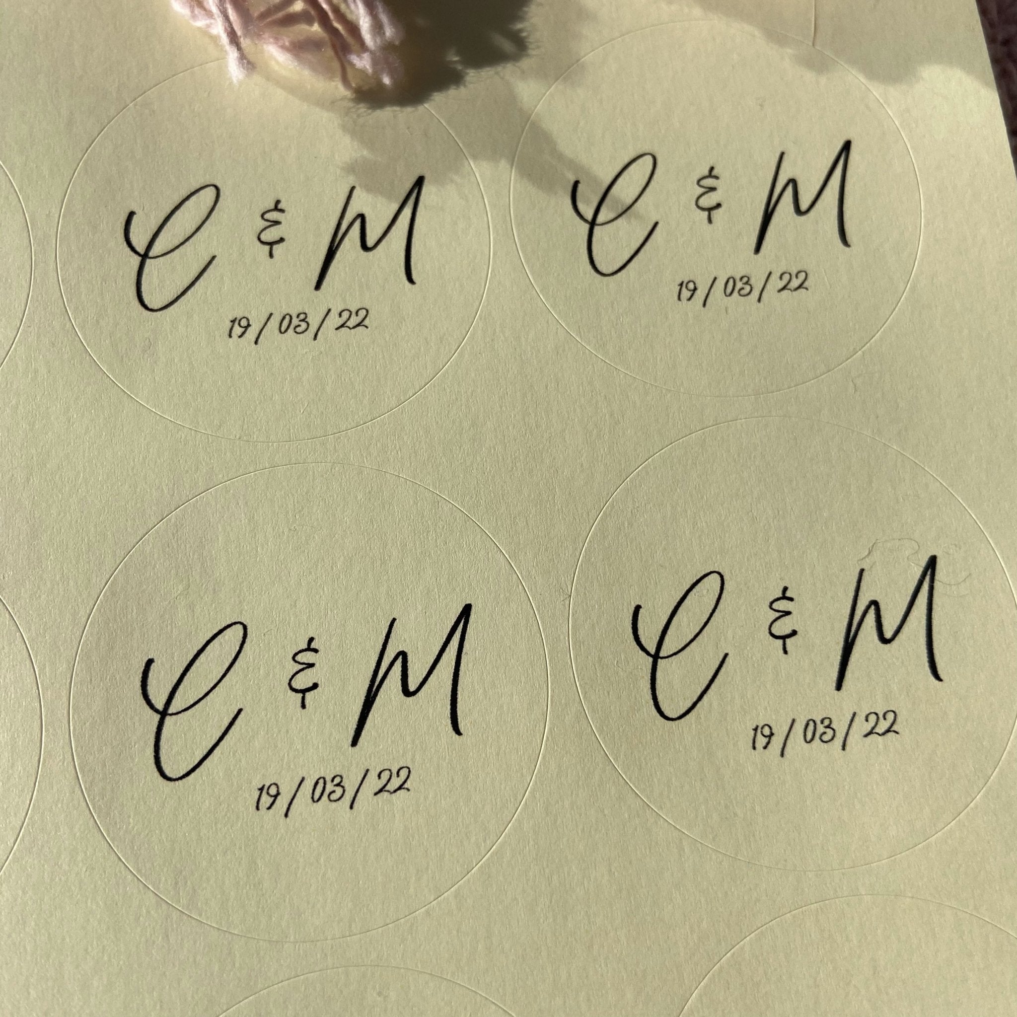 Cream Personalised Stickers - Initials Design 1 | Confetti Bee