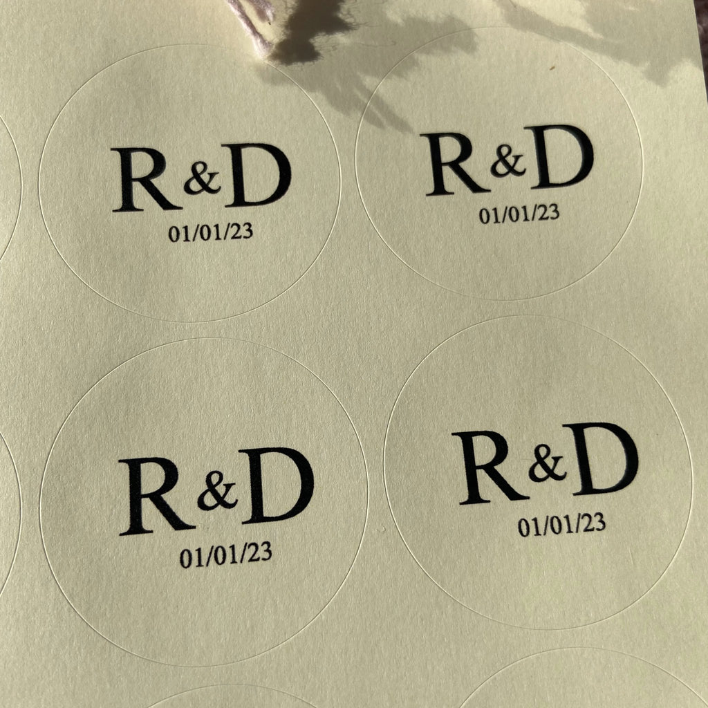 Personalised Cream Stickers | Personalised Stickers | Confetti Bee