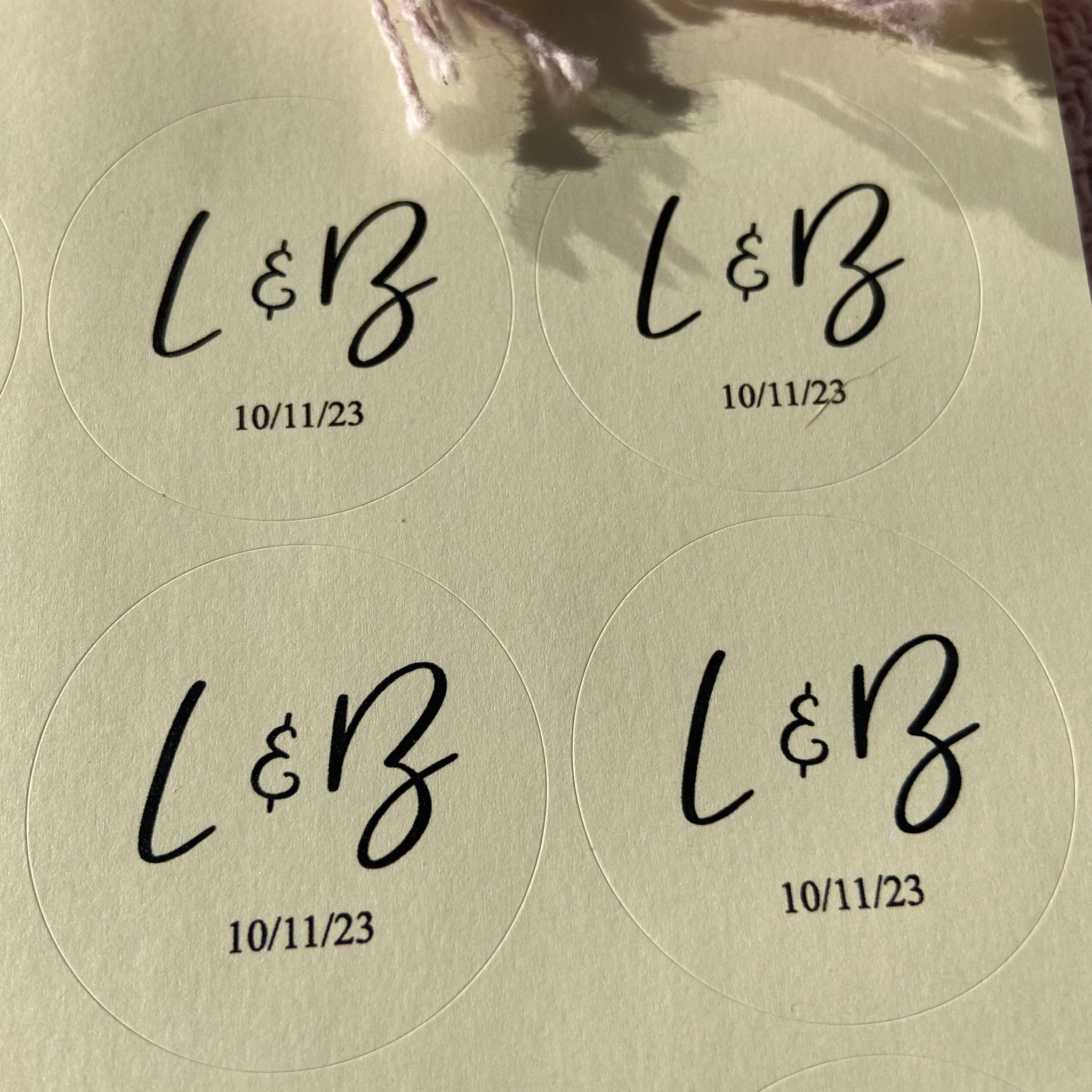 Cream Personalised Stickers - Initials Design 3 | Confetti Bee