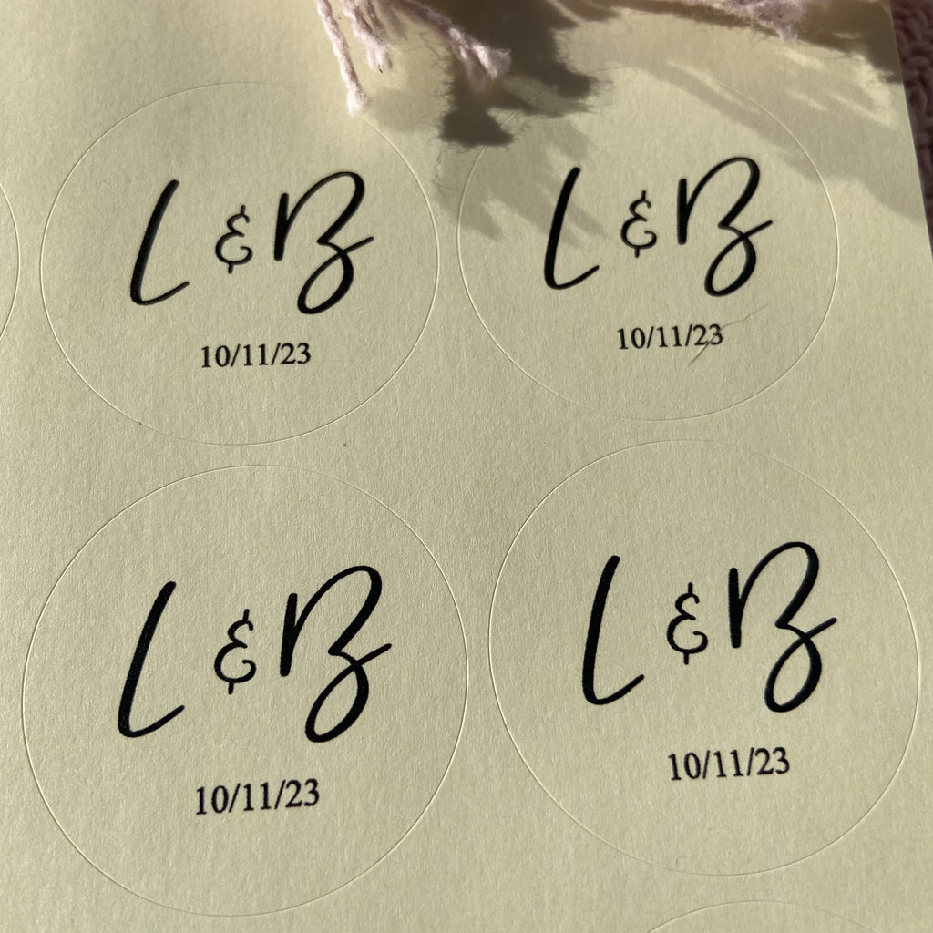 Cream Personalised Stickers - Initials Design 3 - Confetti Bee
