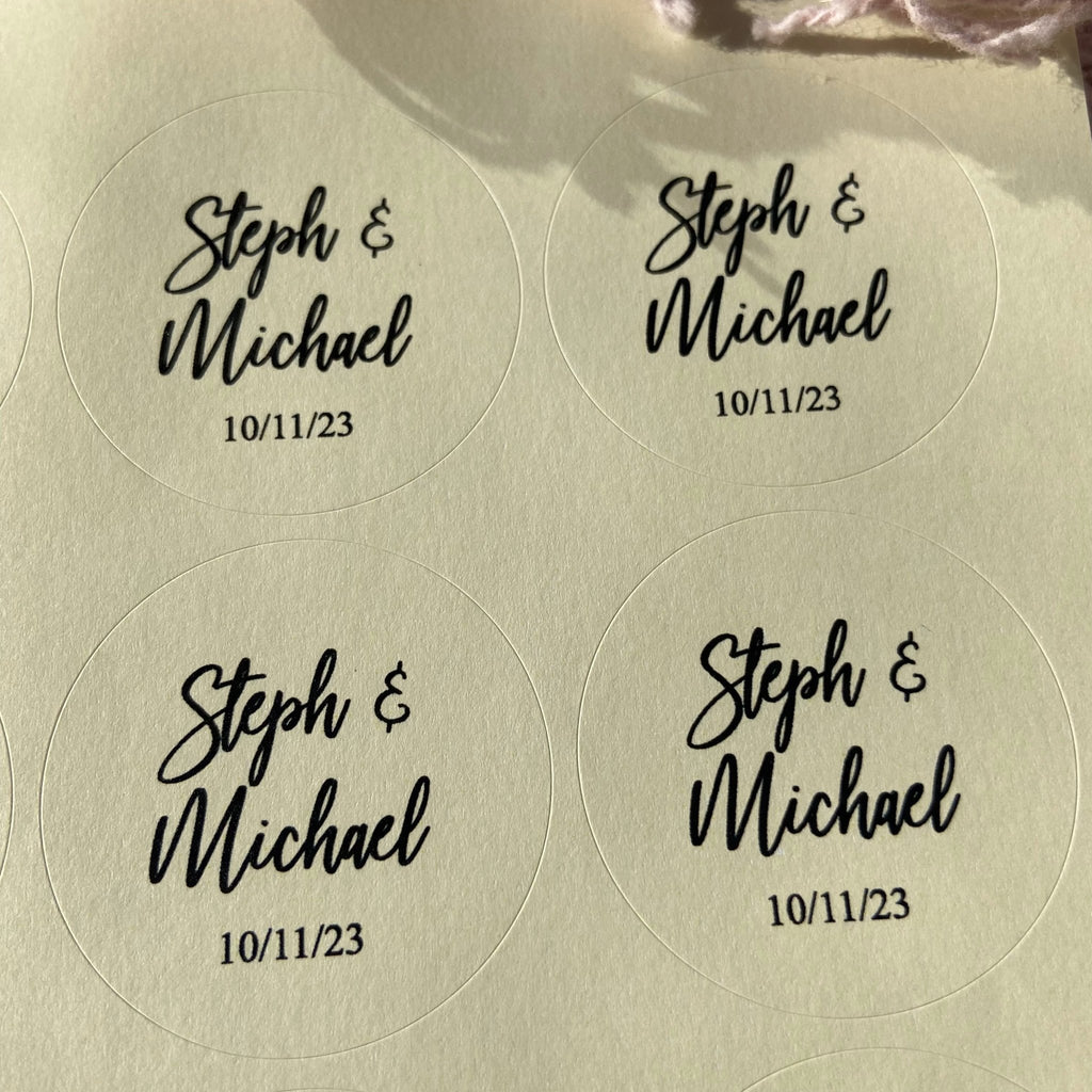 Personalised Cream Stickers | Personalised Stickers | Confetti Bee