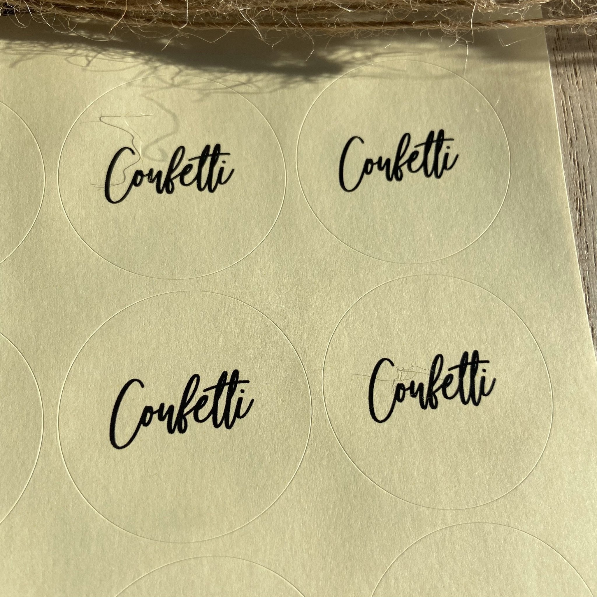 White Cream Sticker Cream Stickers - Confetti Design 1 | Wedding Stickers | Confetti Bee