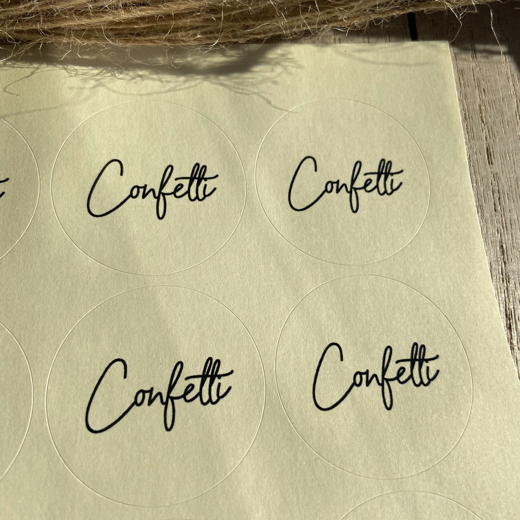 Cream Stickers - Confetti Design 3 | Wedding Stickers | Confetti Bee