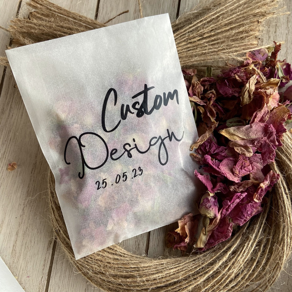 Packet Custom Personalised Custom Design Confetti Packets | Confetti Packaging ...
