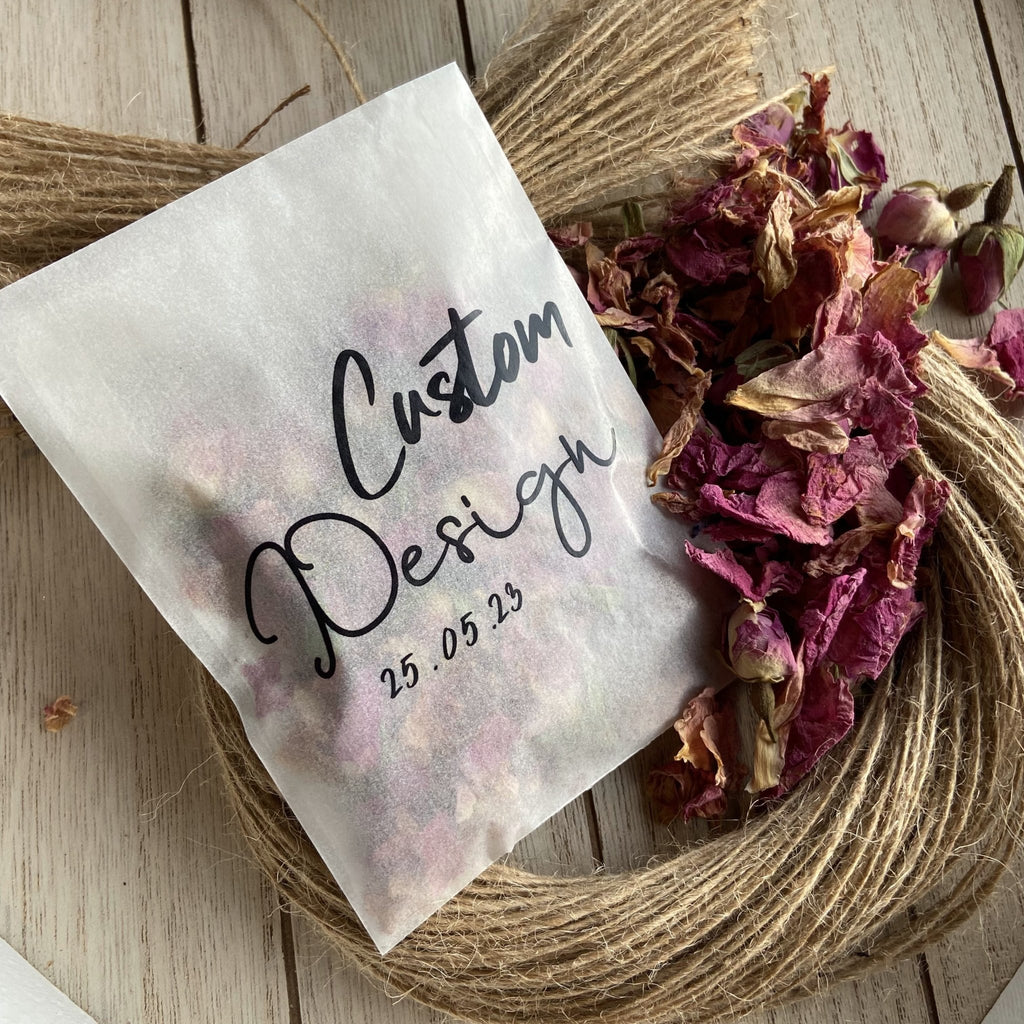 Packet Custom Personalised Custom Design Confetti Packets | Confetti Packaging ...