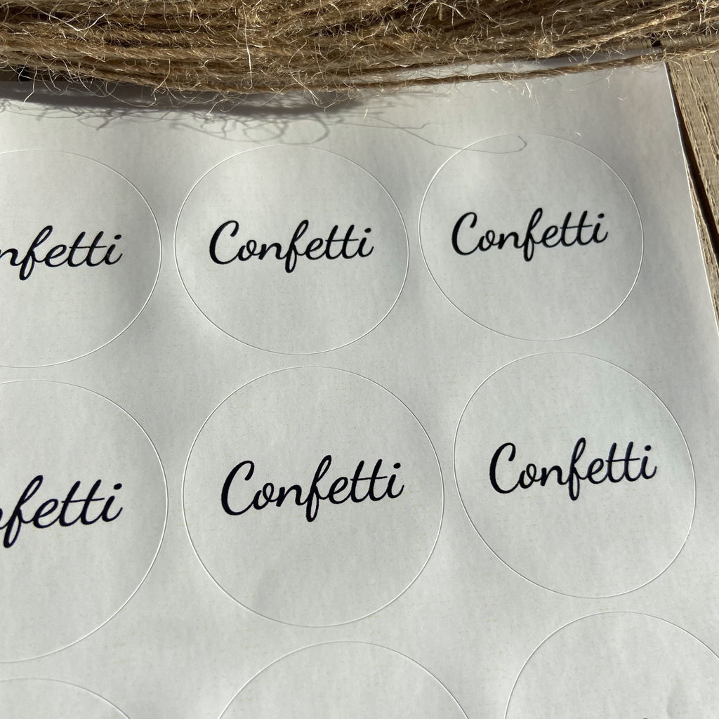 Confetes Sticker Gloss White Stickers - Confetti Design 5 | Wedding Stickers | Confetti Bee
